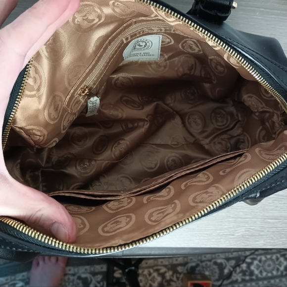 Spartina 449 daufuskie island Black Hollecker Satchel Purse Nubuck Leather - Picture 12 of 16